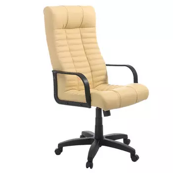 кресло офисное Атлант 650x750x1120мм искусственная кожа бежевый/черный