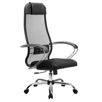кресло офисное МЕТТА-11 MPRU черный экокожа/сетка