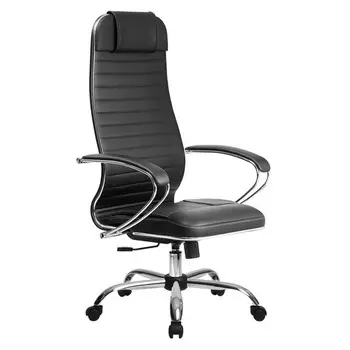 кресло офисное МЕТТА-6 MPES черный экокожа/хром