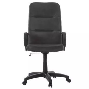 кресло офисное Пилот 630x730x1190мм кожа иск. черный/черный