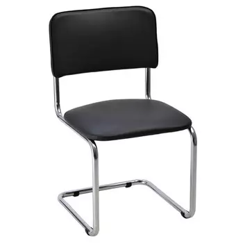 кресло офисное Сильвия 475x515x810мм искусственная кожа черный/хром