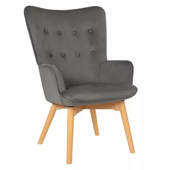 кресло PARL 610х860х930мм вельвет серый