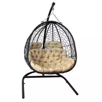 кресло подвесное GREENGARD двойное из искусственного ротанга Ларедо (до 150кг)