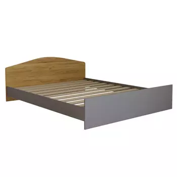 кровать 2050х1680х730мм ЛДСП графит/дуб крафт золотой