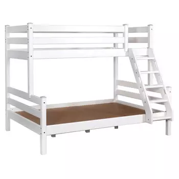 кровать двухъярусная Адель 2020x1392x1560мм массив сосны белый