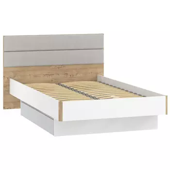 кровать Морти 1406х2044х960мм велюр ультра смог/белый /дуб бунратти