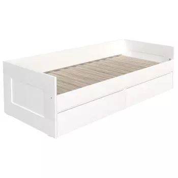 кровать раздвижная с ящиками СИРИУС 870x575x2044мм белая ЛДСП