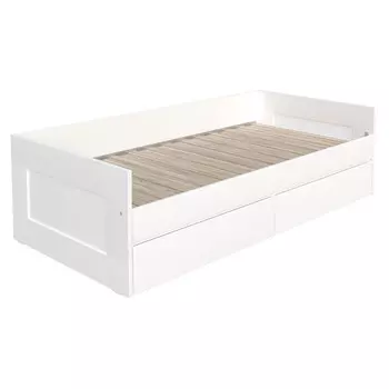 кровать раздвижная с ящиками СИРИУС 900х2000мм ЛДСП белая