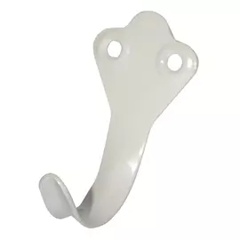 крючок 1-рожковый сталь, белый, декорированное основание