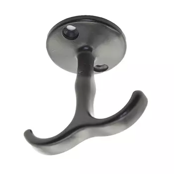 крючок 2-х рожковый потолочный ЦАМ матовый черный