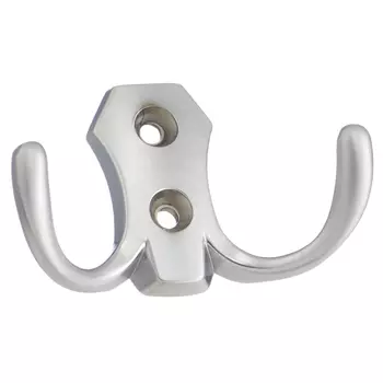 крючок 2-х рожковый сталь матовый хром