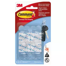 крючок для ключей COMMAND прозрачный, 6 шт