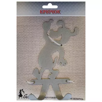 крючок для сумок GALA Собака 162х80х30мм серебрянный металл