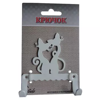 крючок GALA Кошки 98х85х19мм белый металл
