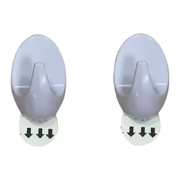 крючок самоклеящийся JETSERVICE малый белый овал до 2кг 2шт