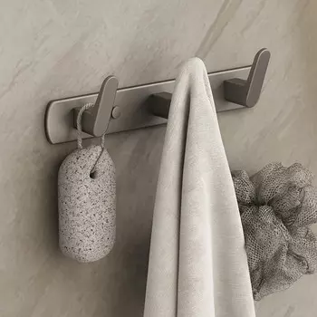 крючок тройной алюминий серый