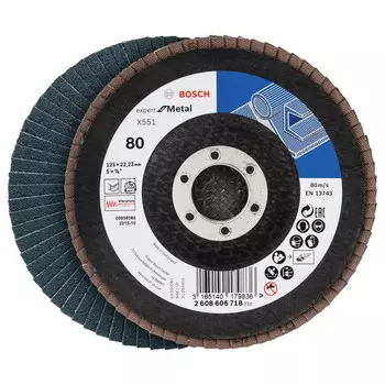 круг лепестковый BOSCH X551 Expert 125мм K80 угловой