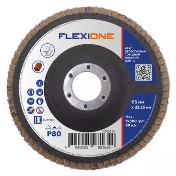 круг лепестковый плоский FLEXIONE 115х22мм Р80