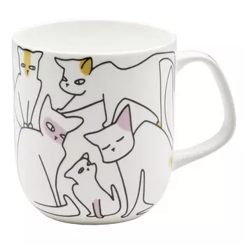 кружка APOLLO Genio Cats Basalto 600мл фарфор