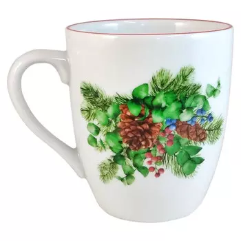 кружка Еловые ветки 300мл фарфор