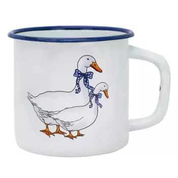 кружка Гуси 250мл эмалированная сталь
