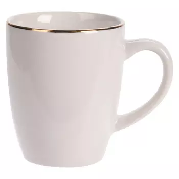 кружка KOOPMAN Золотой обод 340мл фарфор белый