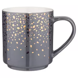 кружка LEFARD 285мл фарфор серая с золотом