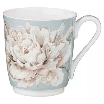 кружка LEFARD Белый цветок 340мл фарфор голубая