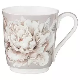 кружка LEFARD Белый цветок 340мл фарфор серая
