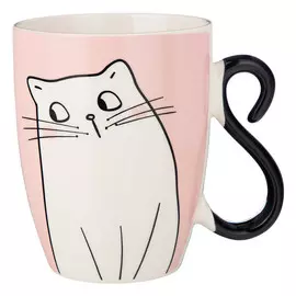 кружка LEFARD Котомания 360мл фарфор розовая