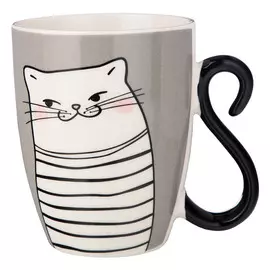 кружка LEFARD Котомания 360мл фарфор серая