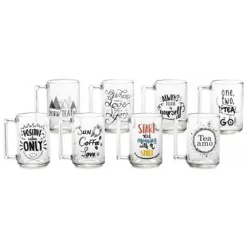 кружка LUMINARC Фитнес чай и кофе 320мл стекло микс дизайна