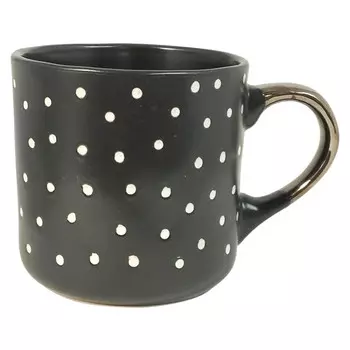 кружка MOST Черная в горошек 300мл керамика