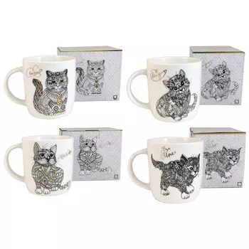 кружка MOST Котик 320мл фарфор микс дизайна под.уп
