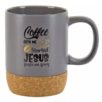 кружка NOUVELLE HOME Coffee 400мл керамика, пробка под.уп серый