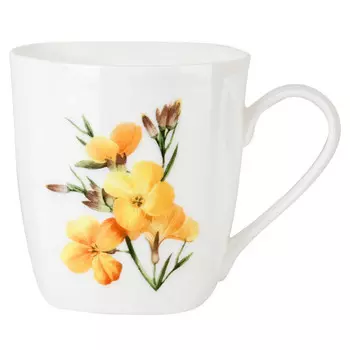 кружка NOUVELLE HOME Floristry 360мл костяной фарфор желтые цветы