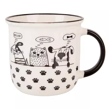 кружка NOUVELLE HOME Сat&Dog 380мл фарфор белый