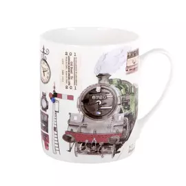 кружка QUINSBERRY Ричард Поезда 520мл костяной фарфор