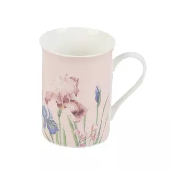 кружка TODELIA Ирисы 350мл костяной фарфор
