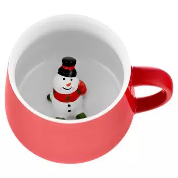 кружка WALMER Snowman с фигуркой 350мл фарфор