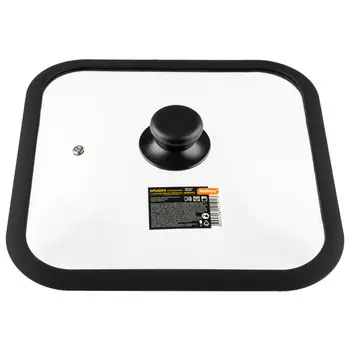 крышка MALLONY 26х26см стекло, силиконовый ободок паровыпуск