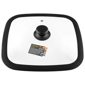 крышка MALLONY 28х28см стекло, силиконовый ободок паровыпуск