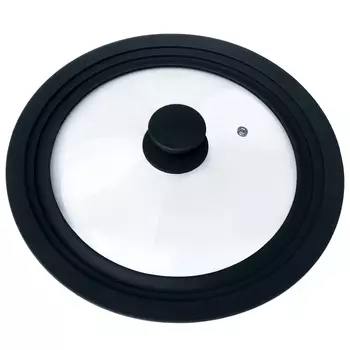 крышка MALLONY универсальная, 22/24/26 см, стекло/силиконовый ободок, паровыпуск