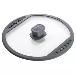 крышка TALLER, 18 см, силиконовый обод, со сливом, стекло