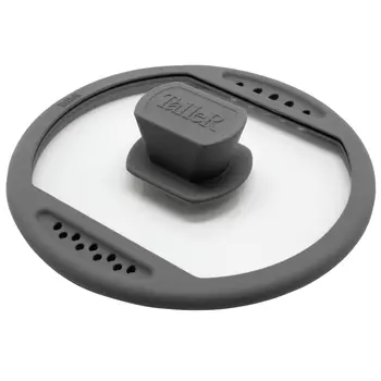 крышка TALLER 24см силиконовый обод со сливом стекло