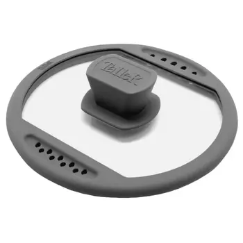 крышка TALLER 28см силиконовый обод со сливом стекло