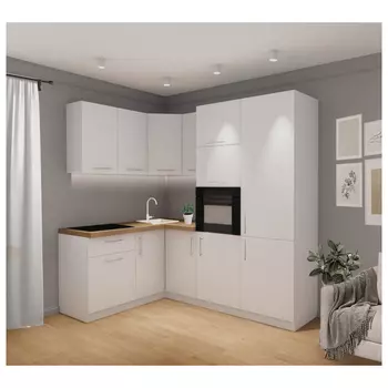 кухонный гарнитур Белый глянец 1600х2250мм ЛДСП/МДФ белый гялнец