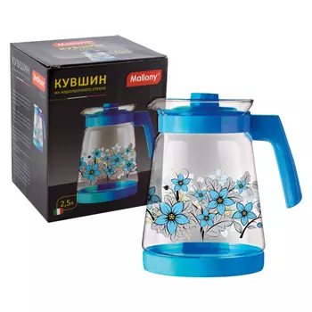 кувшин MALLONY Pentola, 2,5 л, жаропрочное стекло, пластик