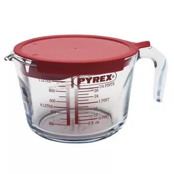 кувшин PYREX 1л 16см мерный с крышкой жаропрочное стекло