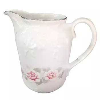 кувшин CMIELOW Рококо Бледная роза отводка платиной 1л фарфор